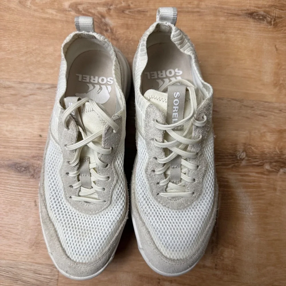 Sorel Womens Size 6.5 ONA‎ 503 Low Knit Sea Salt Chalk Platform Sneakers Shoes